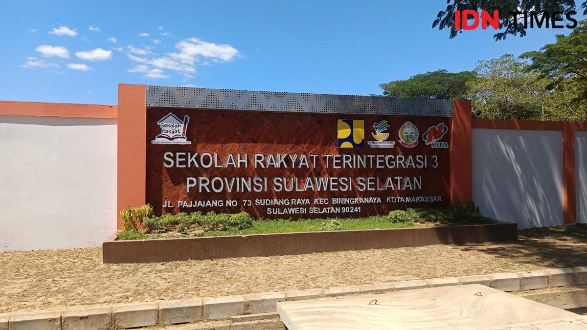 Tampak bangunan Sekolah Rakyat di Jalan Pajjaiang, kawasan Makassar, pada Jumat, 7 Agustus 2026.