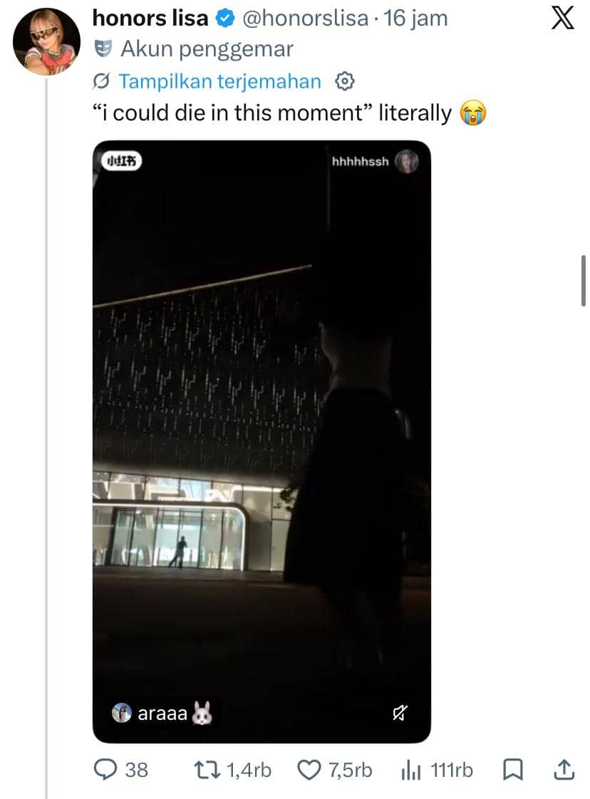 Tangkapan layar video viral yang dikaitkan dengan perusakan gedung YG Entertainment dari akun X honorslisa.