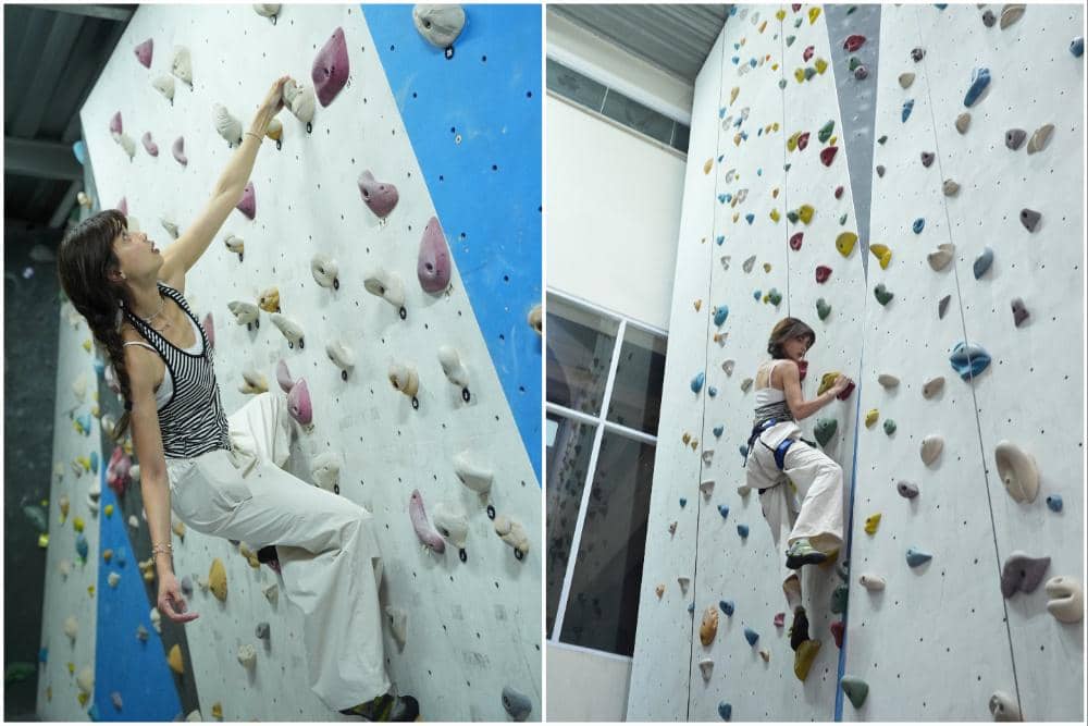 7 Potret Sabrina Chairunnisa Belajar Wall Climbing, Ketagihan!