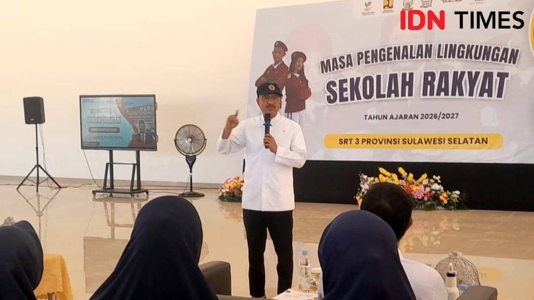 Menteri Sosial Saifullah Yusuf mengunjungi Sekolah Rakyat di Jalan Pajjaiang, Makassar, pada Jumat, 7 Agustus 2026.