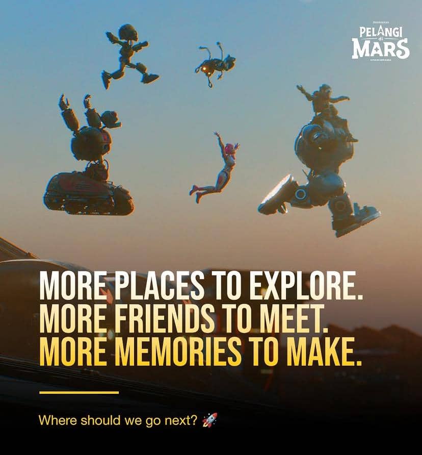 Visual bertajuk Pelangi di Mars, dengan sumber yang dicantumkan dari akun Instagram @pelangidimars.