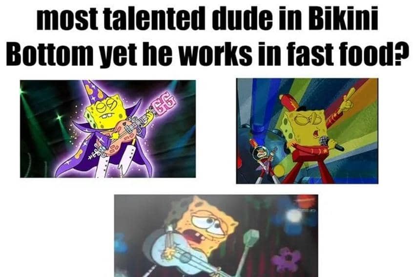 8 Meme Kartun tentang Talenta, SpongeBob Jago Main Gitar!