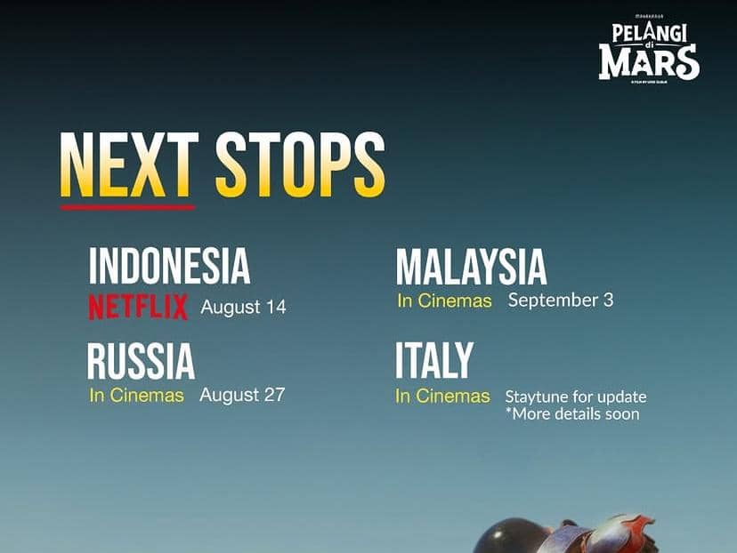 Film Pelangi di Mars Siap Go Internasional, Bakal Tayang di 3 Negara
