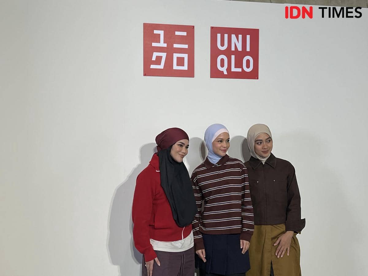 Sivia Azizah, Tantri Namirah, dan Ayudia Bing Slamet di  press event UNIQLO 26FW Hijab Collection