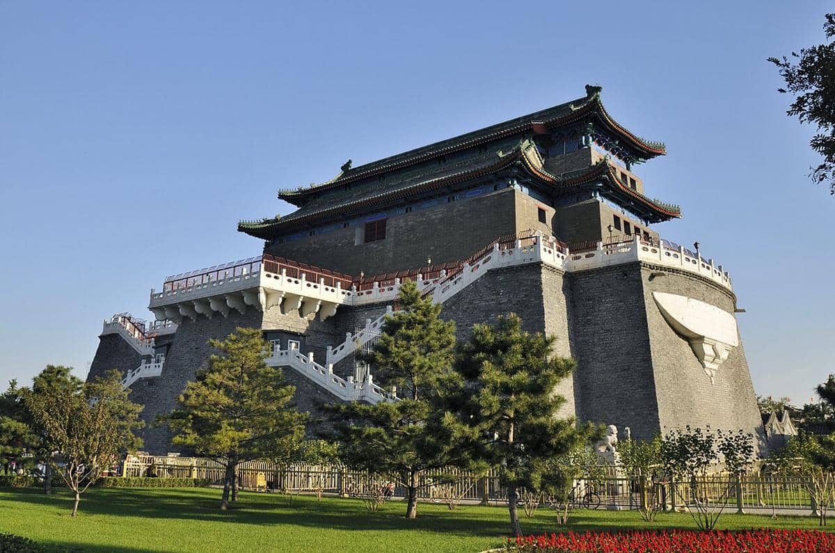 Menara Panahan Qianmen, yang terletak di tepi selatan Lapangan Tiananmen di Beijing, Tiongkok.