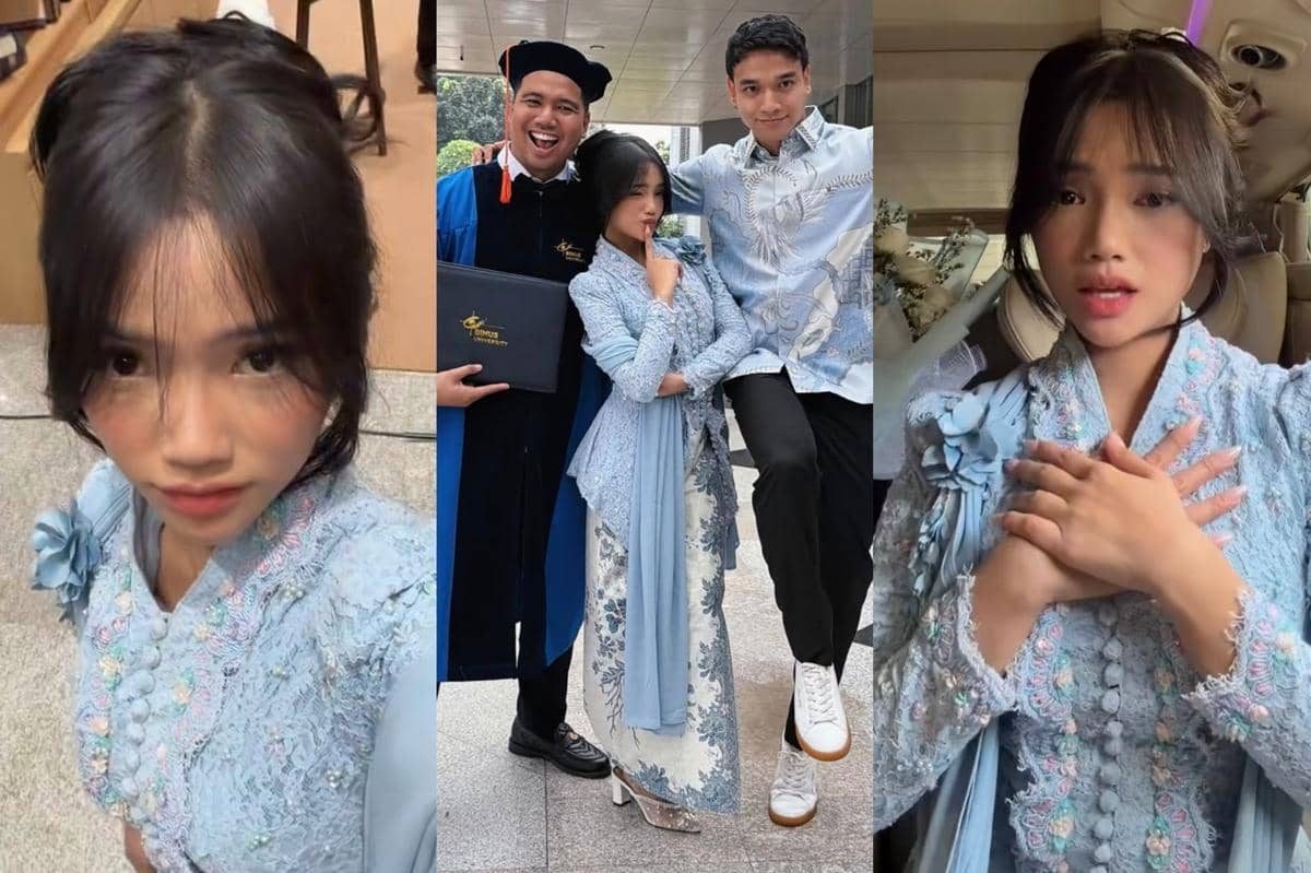 4 Inspirasi Gaya Kebaya Fuji di Wisuda Kakaknya, Anggun Menawan