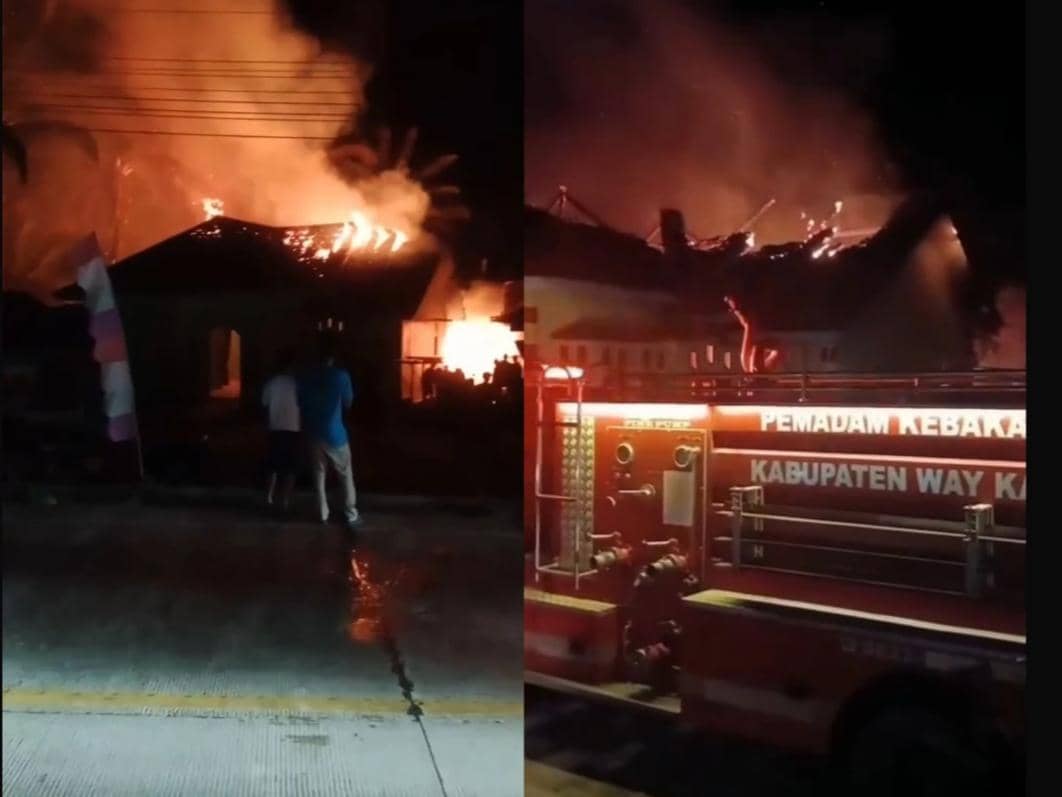 Viral! Kebakaran di Way Kanan, Warga Malah Usir Damkar 