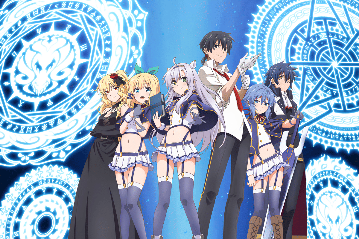 Glenn Radars bersama para muridnya dalam anime Akashic Records of Bastard Magic Instructor.
