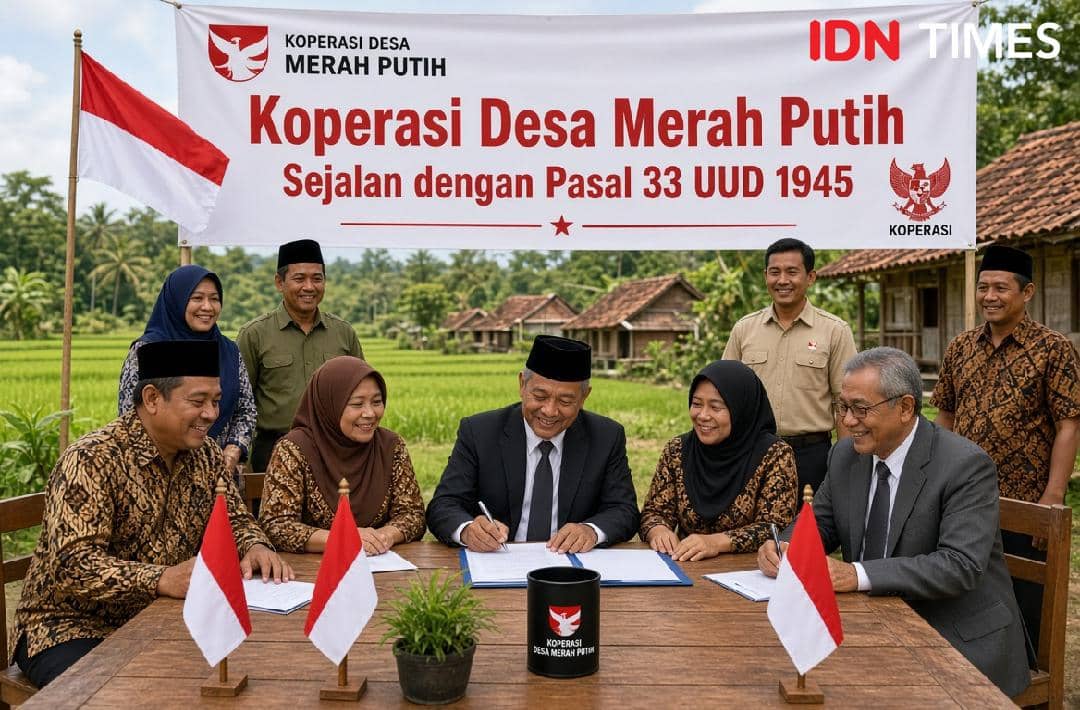 Ilustrasi terkait pernyataan bahwa KDMP dinilai sejalan dengan Pasal 33 Undang-Undang Dasar 1945.