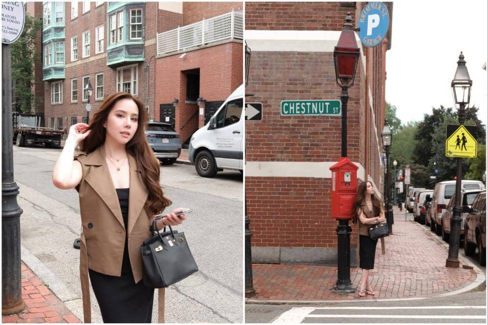 8 Potret Agatha Chelsea Jalan-jalan di Kawasan Beacon Hill, Boston!