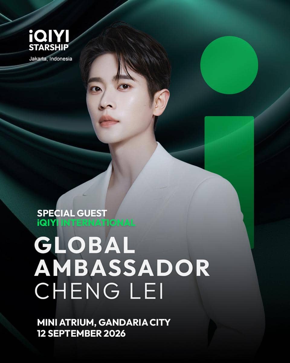 Potret Cheng Lei dalam unggahan akun Instagram iQIYI Indonesia terkait acara iQIYI Starship Meet and Greet 2026.