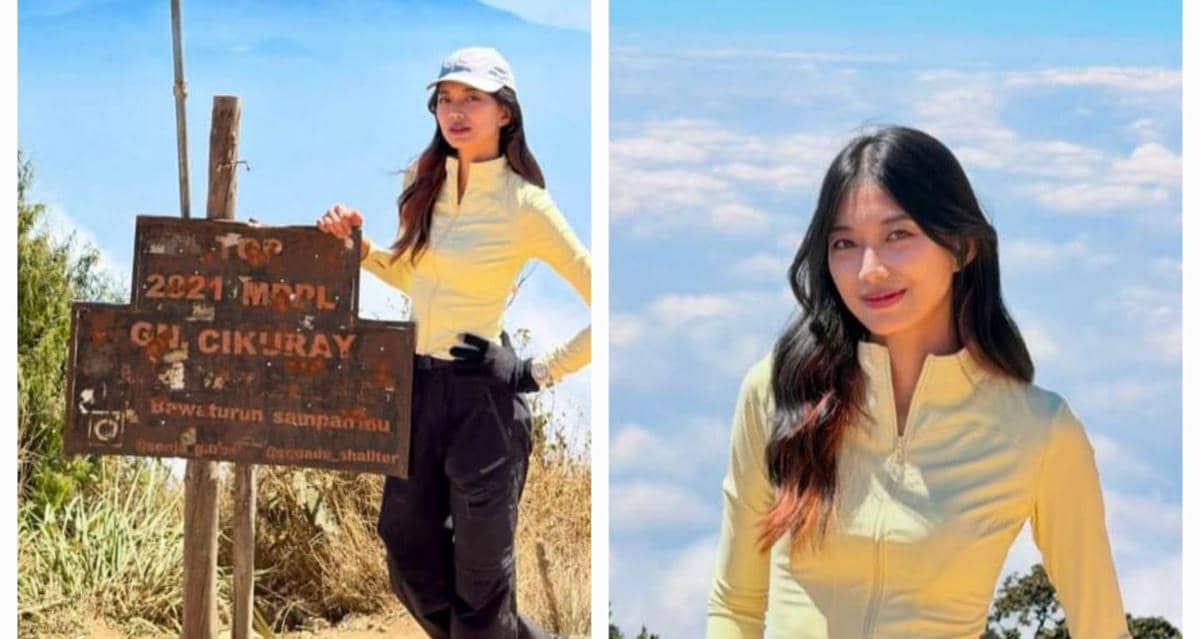 9 Potret Desy Genoveva Eks JKT 48 Mendaki Gunung Cikuray, First Time
