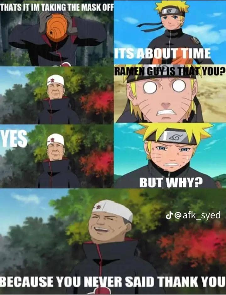 meme Naruto tentang topeng