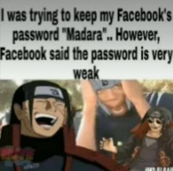 meme Naruto tentang kelemahan