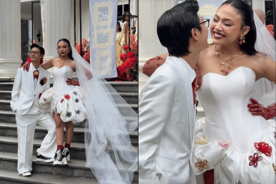 Ide Gaun Pernikahan Pila Istri Aulion, Tampil Unik ala Drama Musikal