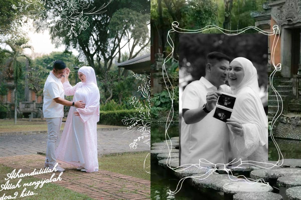 3 Inspirasi Foto Pengumuman Kehamilan Irish Bella, Berhias Doodle Unik