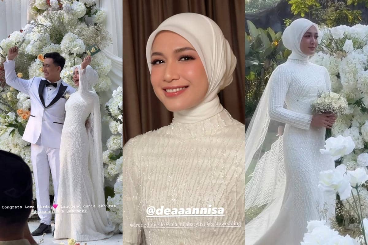 5 Inspirasi Gaun dan Makeup Pernikahan Dea Imut, Modest Berhijab!
