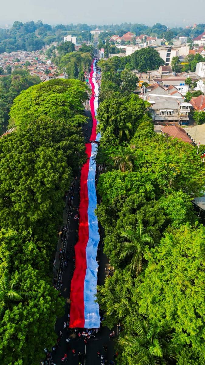 Kirab Merah Putih Bogor, 3.200 Orang Bentangkan 5 Bendera Raksasa