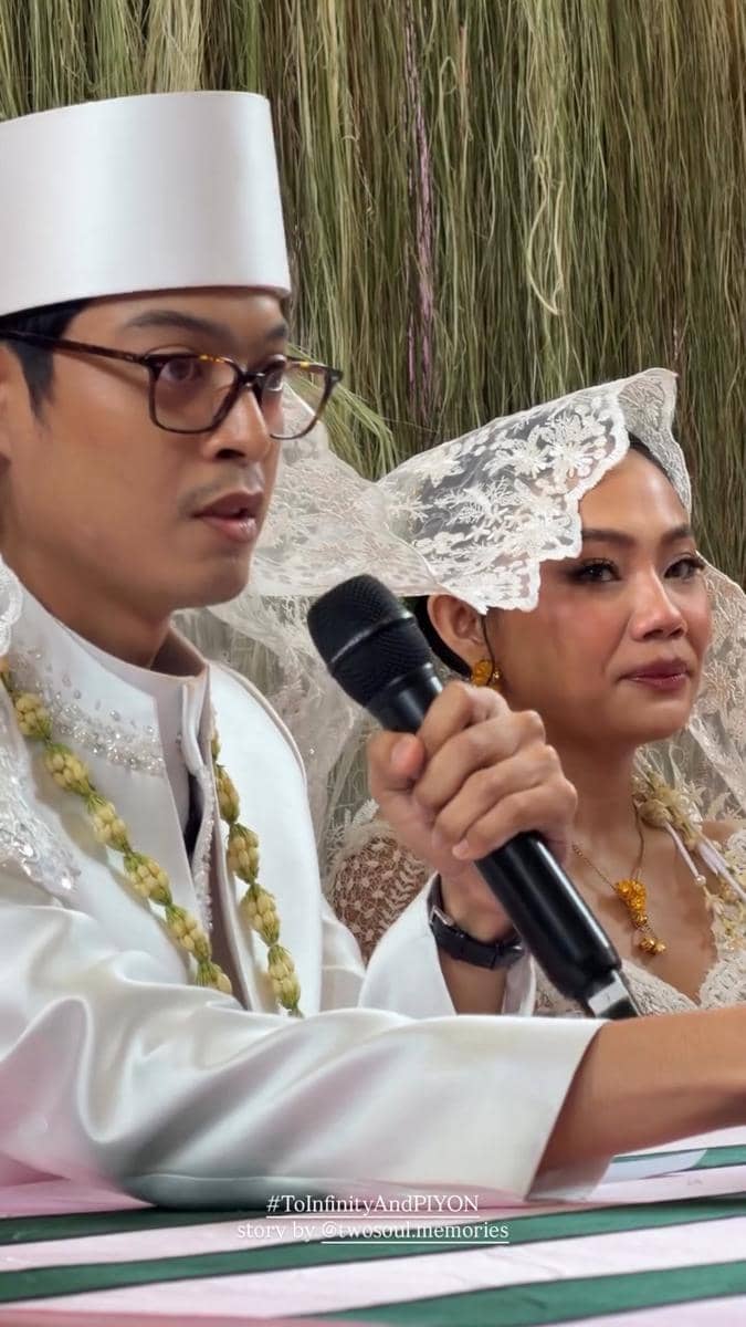 Pasangan Aulion dan Pila mengabadikan momen pernikahan mereka dalam unggahan di akun Instagram @pnvl.