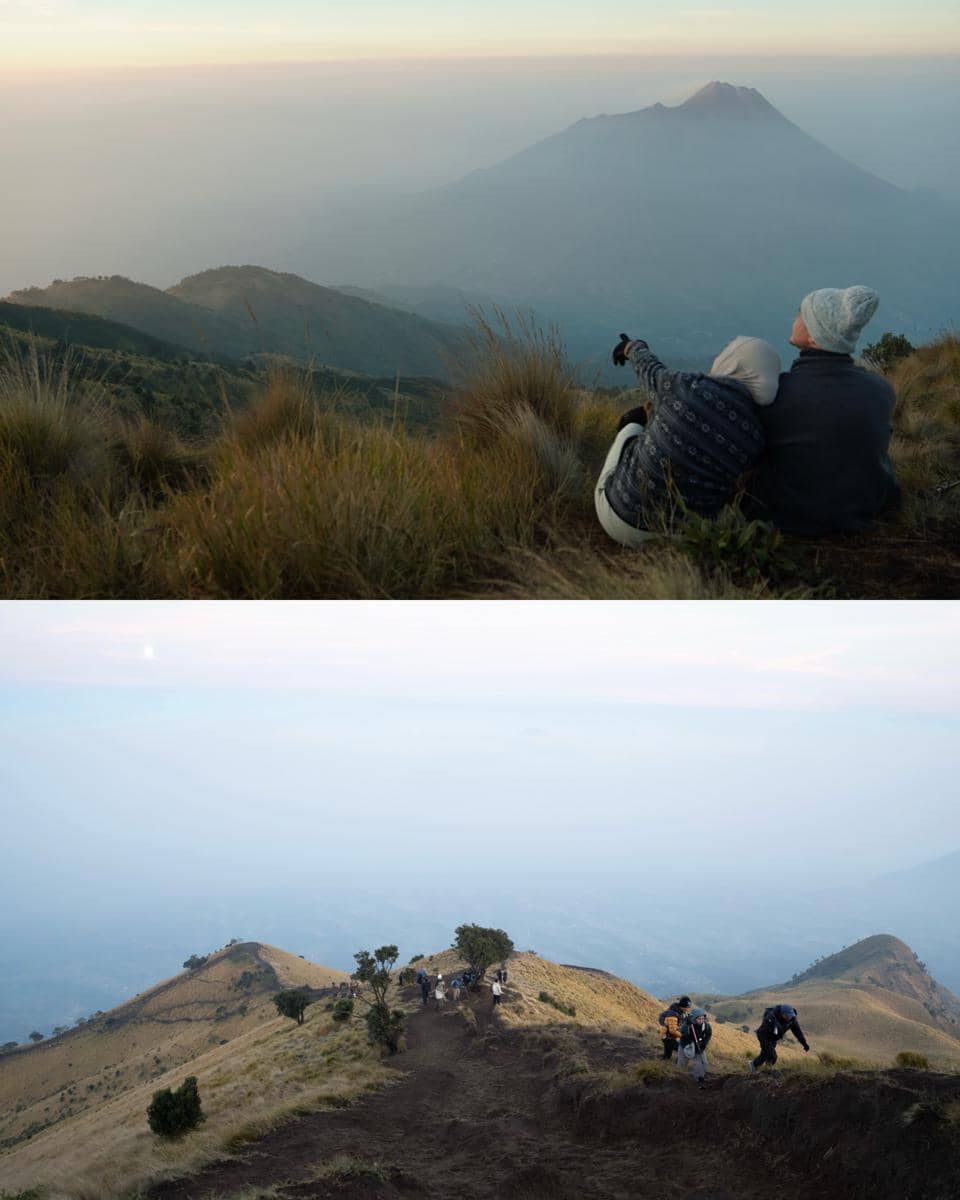 Anisa Rahma dan Anandito Dwis mendaki Gunung Merbabu