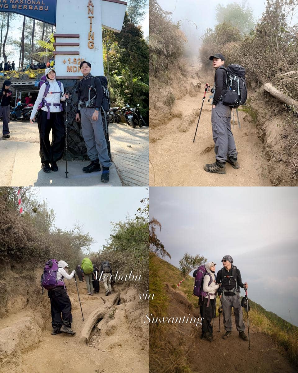 Anisa Rahma dan Anandito Dwis mendaki Gunung Merbabu