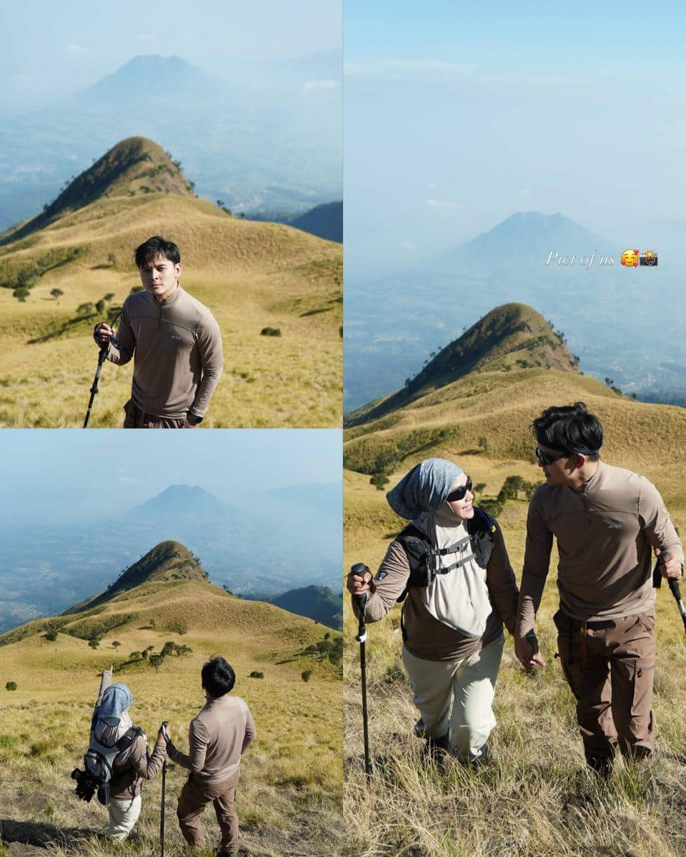 Anisa Rahma dan Anandito Dwis mendaki Gunung Merbabu