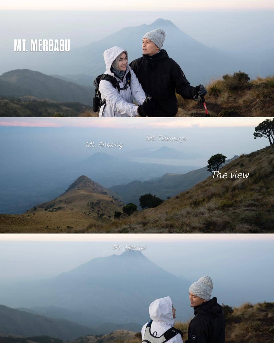 Anisa Rahma dan Anandito Dwis mendaki Gunung Merbabu