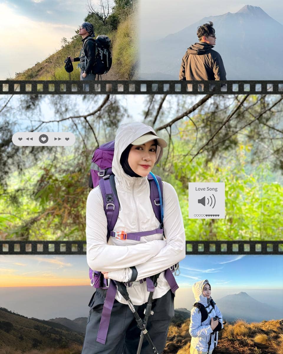 Anisa Rahma dan Anandito Dwis mendaki Gunung Merbabu