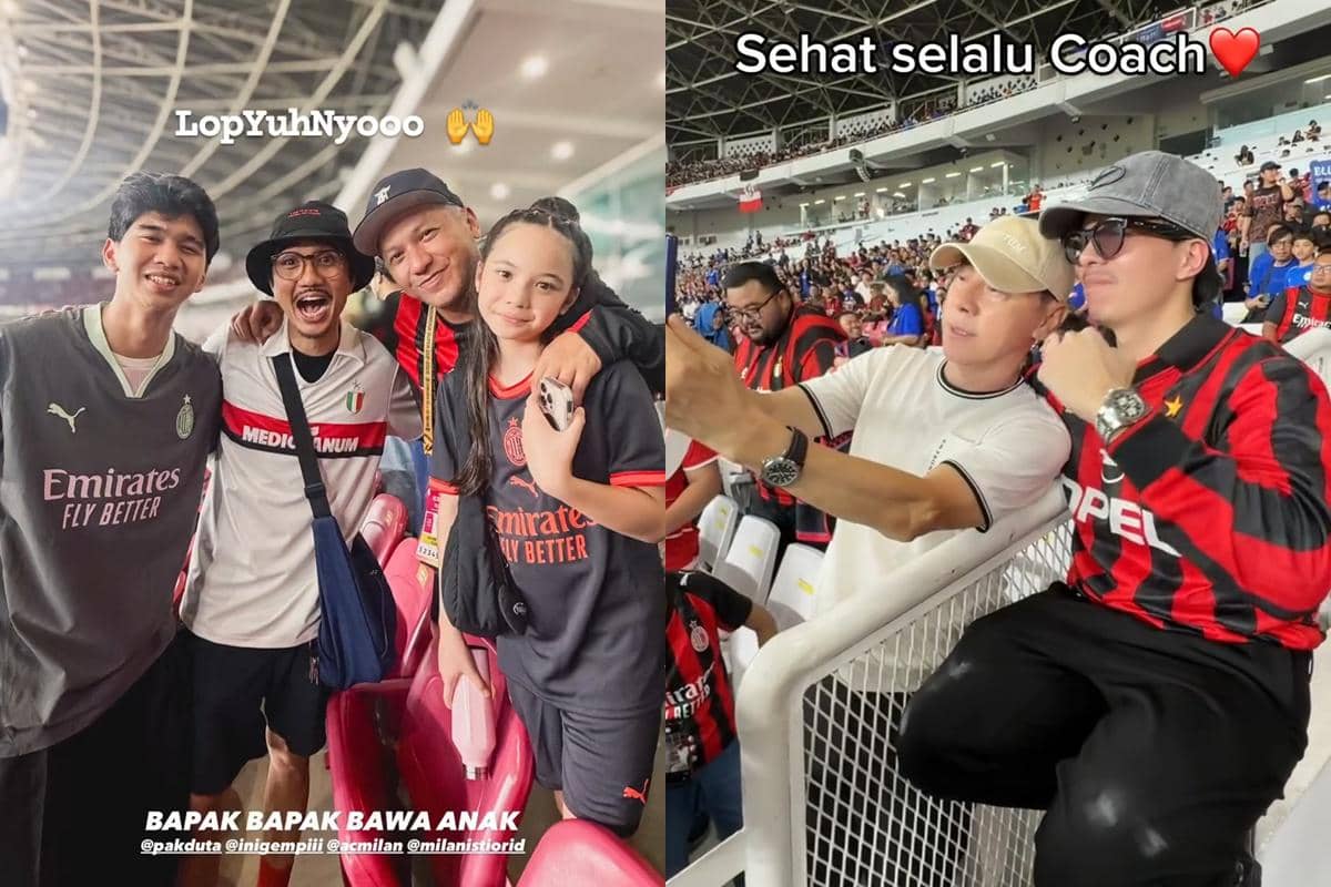 8 Potret Artis Jadi Suporter AC Milan di GBK, Duta So7-Atta Halilintar