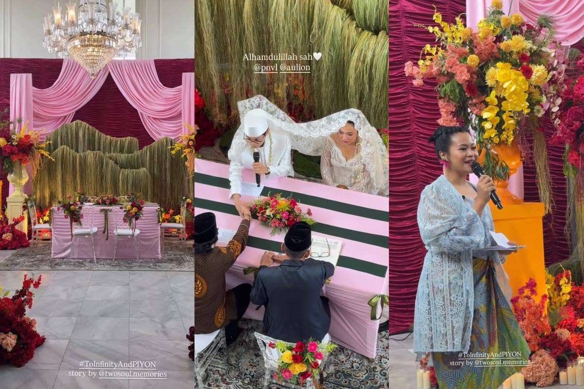 5 Inspirasi Dekor Akad Nikah Aulion dan Pila, Coquette Tabrak Warna