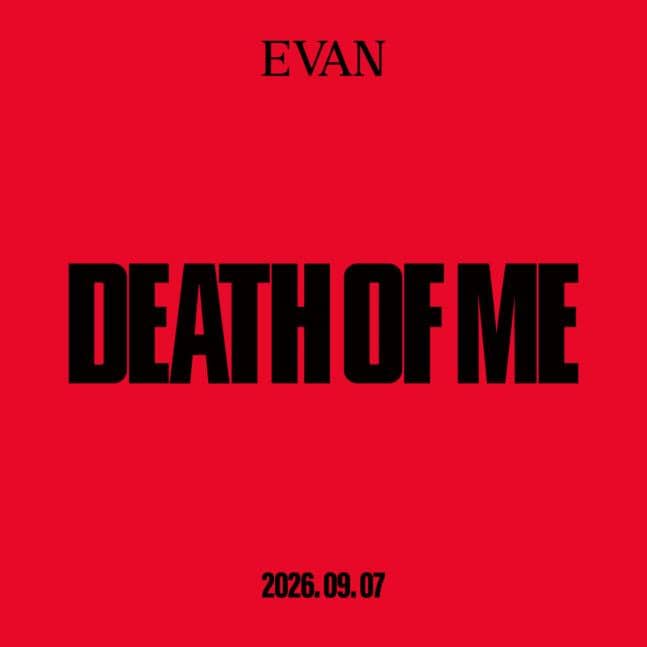 poster mini album perdana EVAN, DEATH OF ME