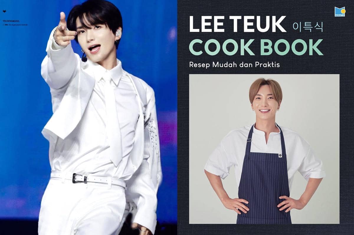 Leeteuk Super Junior dan sampul buku Lee Teuk Cook Book