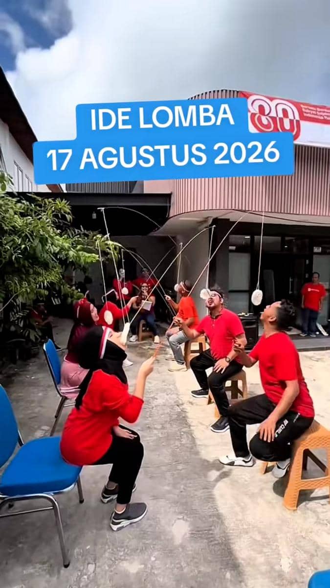 Tangkapan layar konten TikTok tentang ide lomba 17 Agustus terbaru 2026 dari akun @lomba.17.agustus3.