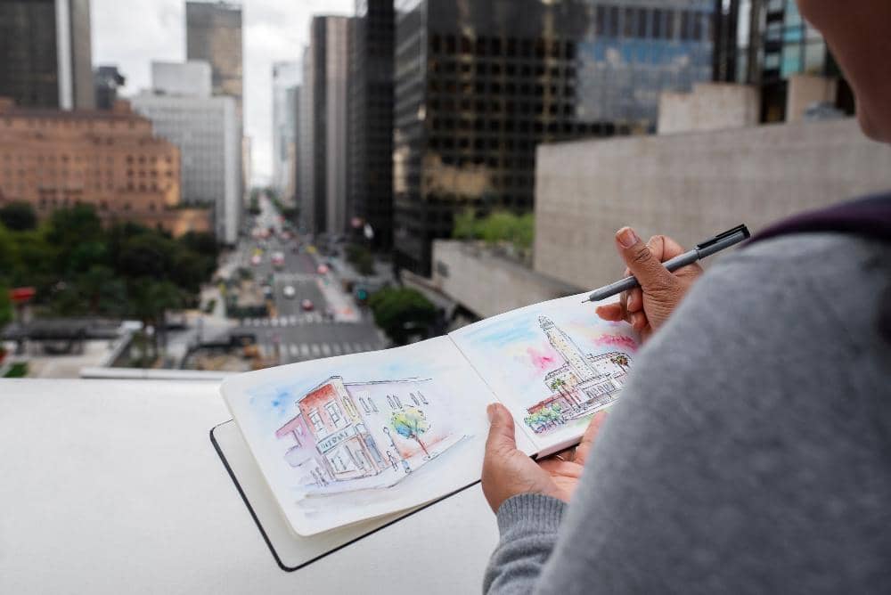ilustrasi membuat sketsa kota