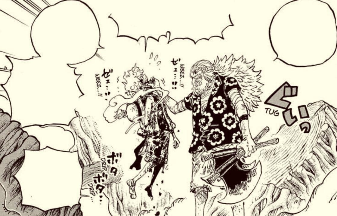 Scopper Gaban mengomeli Monkey D. Luffy dalam adegan manga One Piece karya Eiichiro Oda yang diterbitkan Shueisha.