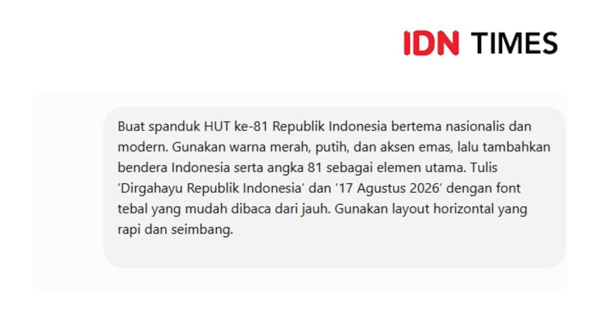 Prompt ChatGPT untuk bikin spanduk 17 Agustus 2026