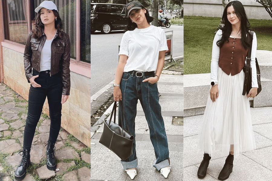 7 Mix and Match White Outfit ala Dea Annisa, Paduannya Cantik!