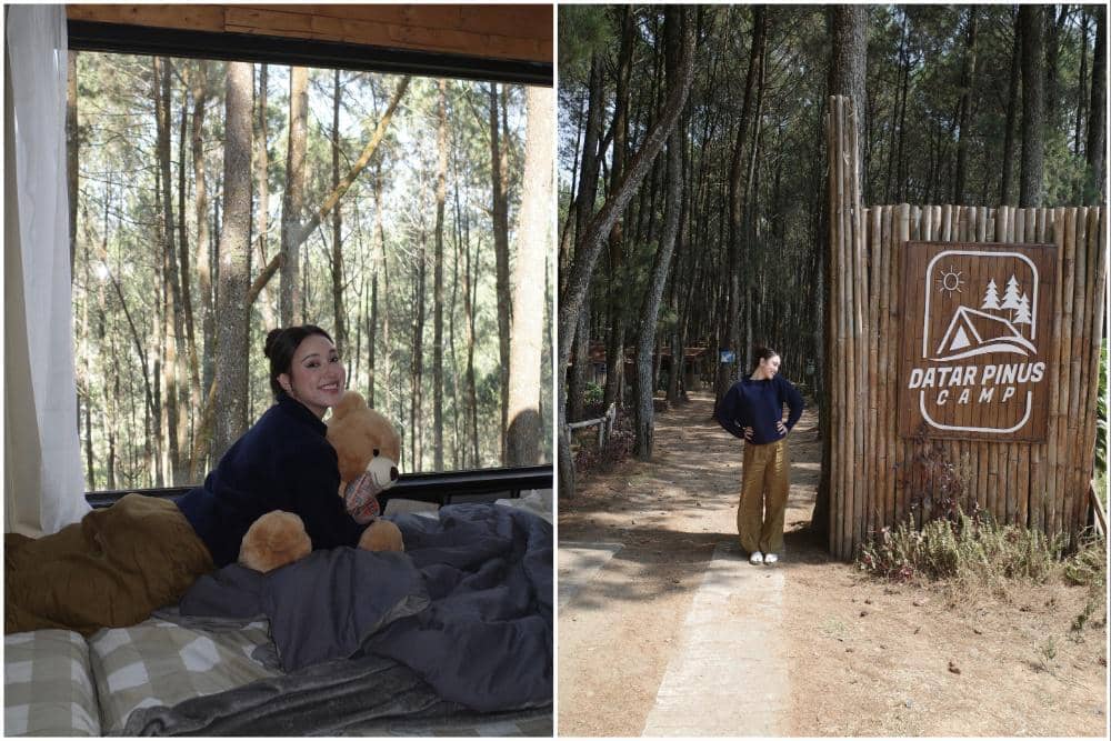 10 Potret Yasmin Napper Menikmati Liburan di Hutan Pinus, Bandung!