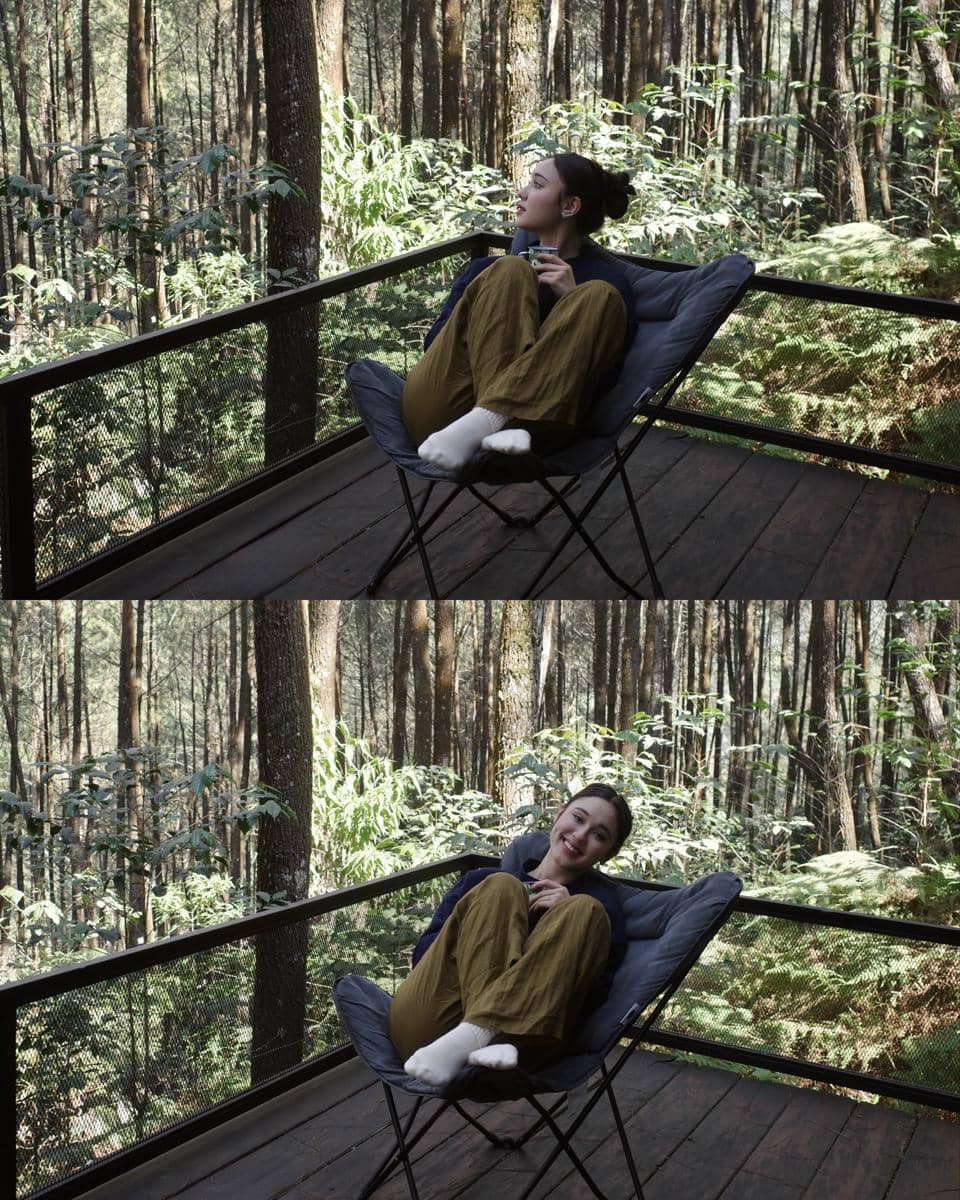 Yasmin Napper menikmati liburan di hutan pinus