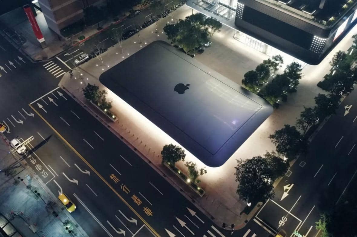 Uniknya Desain Eksterior Khas MacBook di Toko Apple Taipei