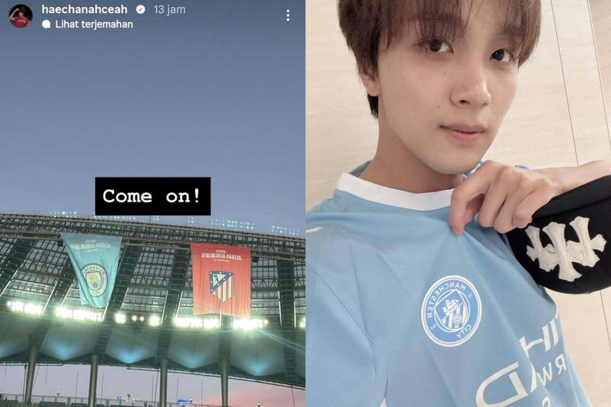 Haechan NCT 127 nonton laga Man City vs Atletico Madrid