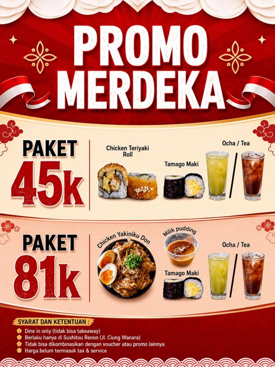 Promo Merdeka Sushitou Bali (instagram.com/sushitou.bali)