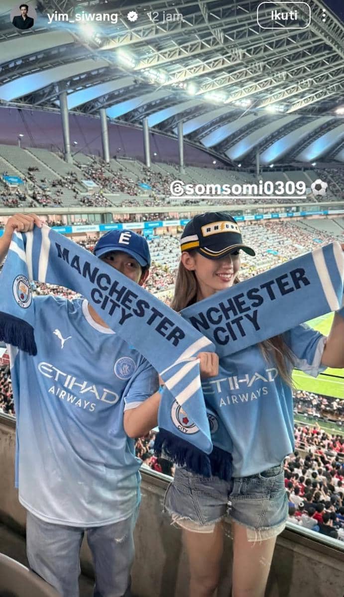 Im Si Wan dan Somi nonton laga Man City vs Atletico Madrid
