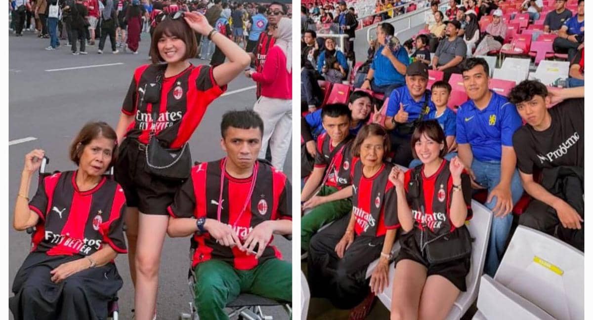 9 Potret Chika Jessica Bawa Mama Nonton AC Milan Vs Chelsea Ke GBK