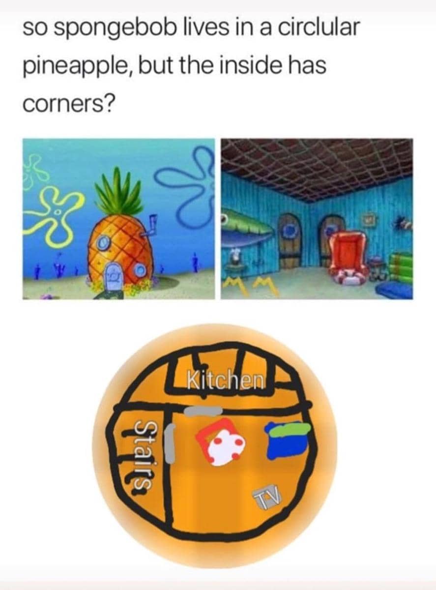 meme rumah SpongeBob