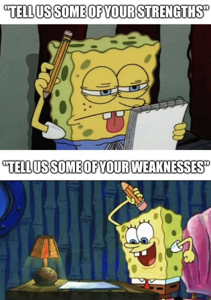 meme SpongeBob tentang kelemahan