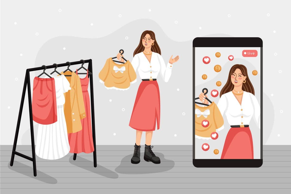 ilustrasi host live streaming yang komunikatif