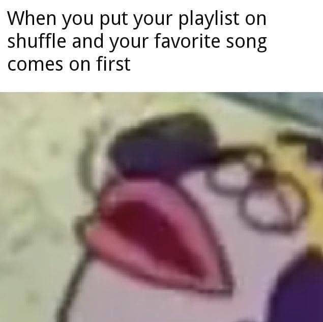 meme SpongeBob tentang playlist lagu