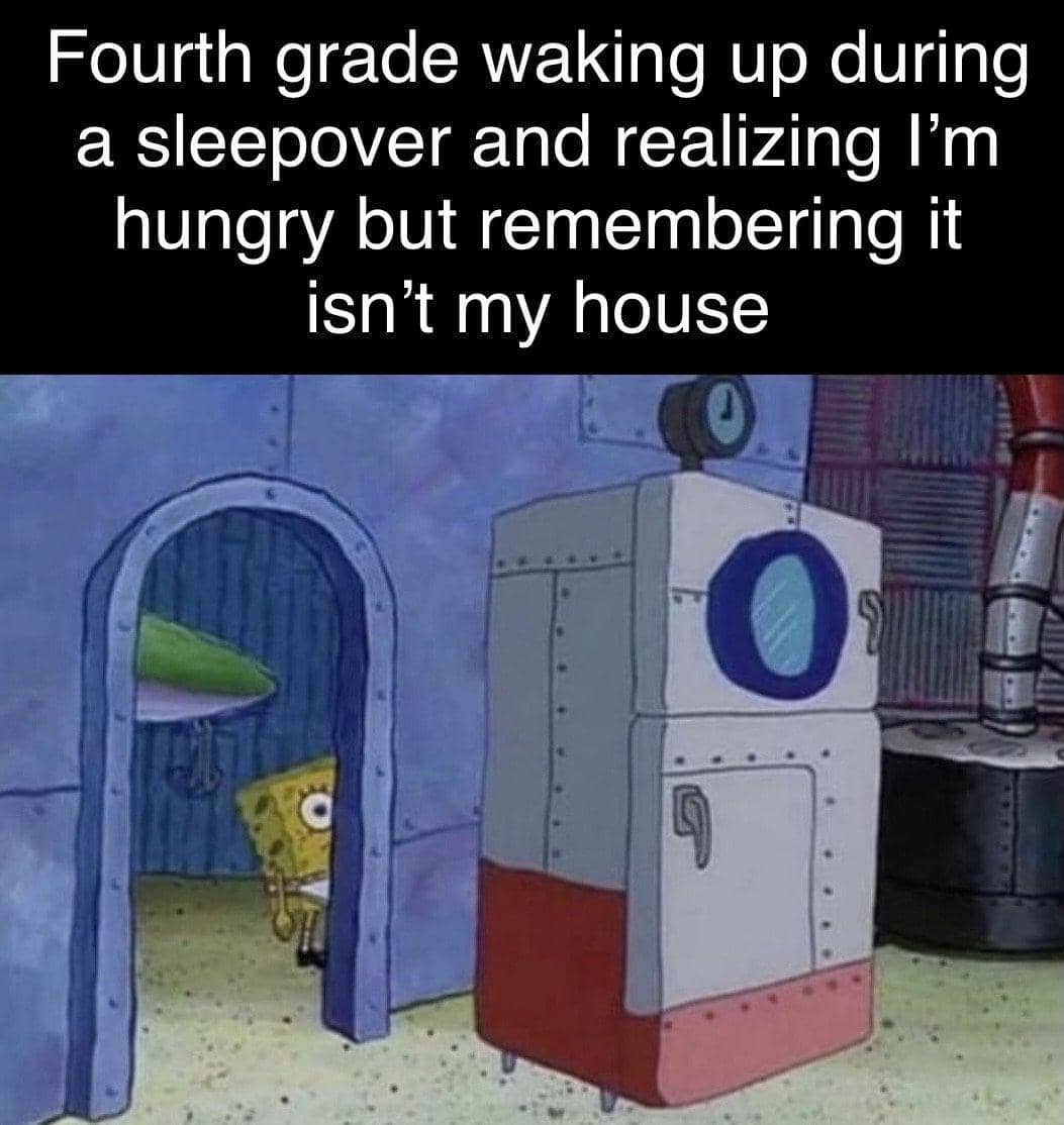 Meme SpongeBob bertema kenangan dengan teks humor yang membahas ingatan tentang masa lalu secara ringan.