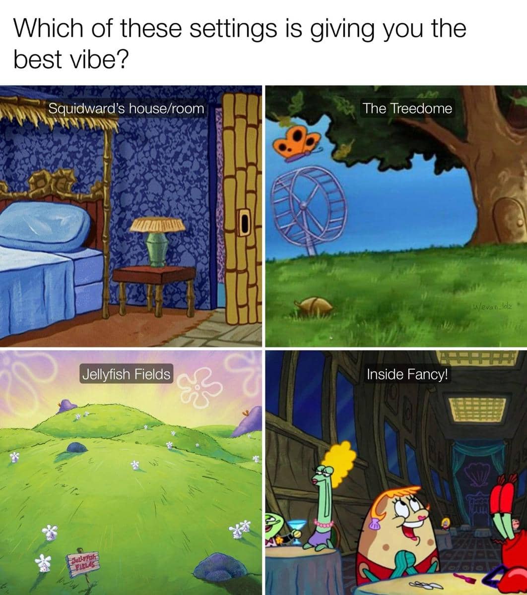 meme rumah Squidward